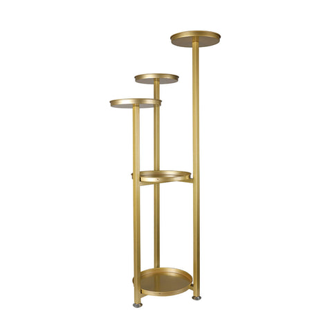 Plant Stand Outdoor Indoor Flower Gold Medium