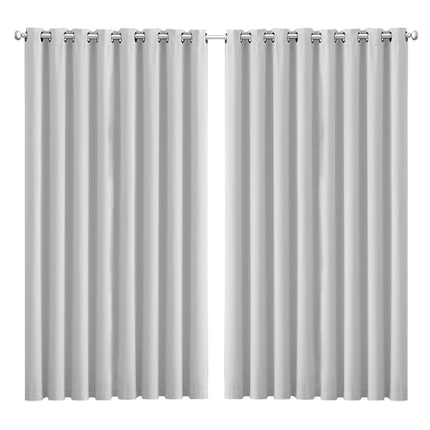 2x Blockout Curtains Panels 3 Layers Grey