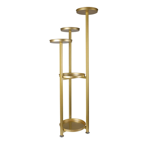 Plant Stand Outdoor Indoor Flower Gold Large