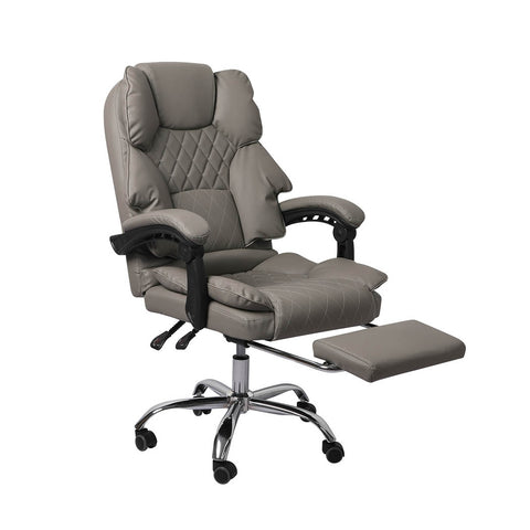 Gaming Chair Office Computer Grey Footrest