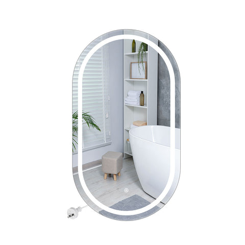 LED Wall Mirror Oval Anti-fog 60x100cm