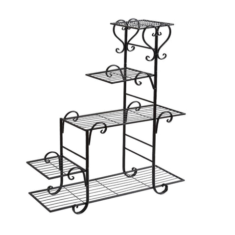 Plant Stand Outdoor Indoor Metal - Black