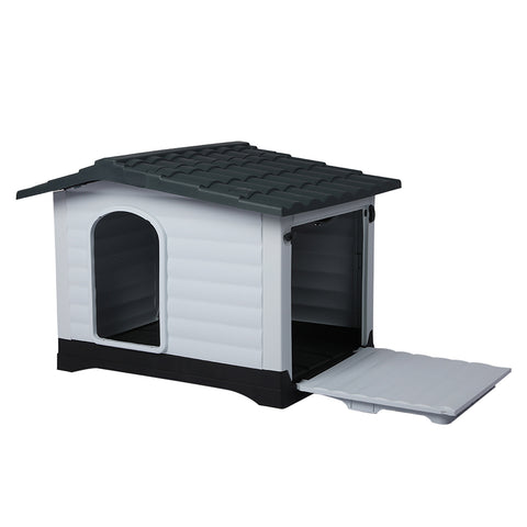 Dog Kennel Outdoor Indoor Plastic XL Grey