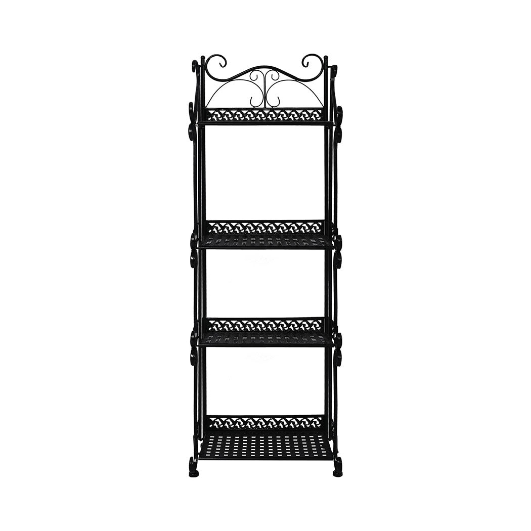 Plant Stand 4 Tiers Outdoor Indoor Black