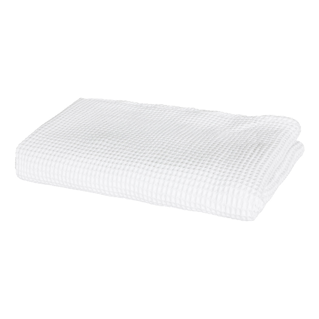 Throw Blanket Cotton Waffle Blankets White Queen