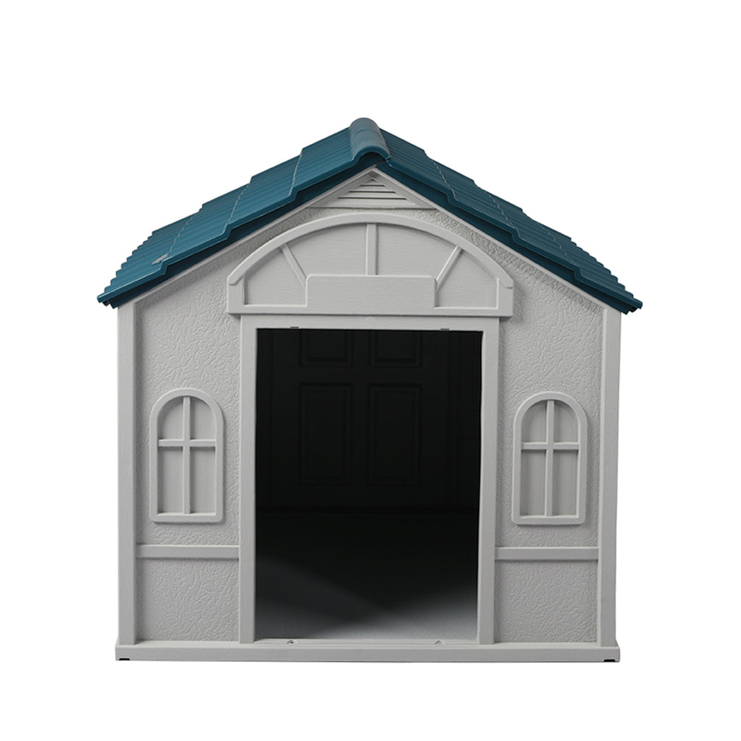 Dog Kennel Outdoor Indoor Pet Plastic L Blue