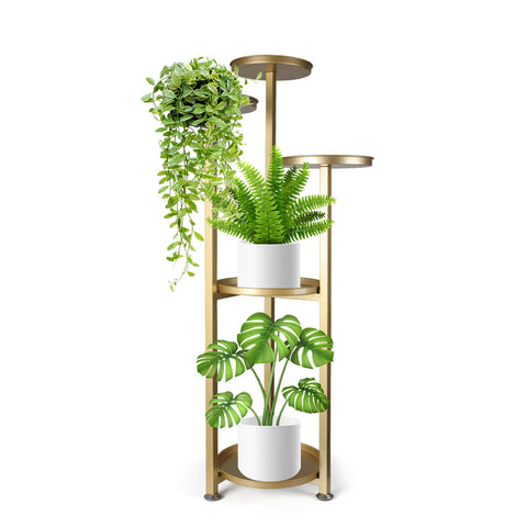 Plant Stand Outdoor Indoor Flower Gold Medium