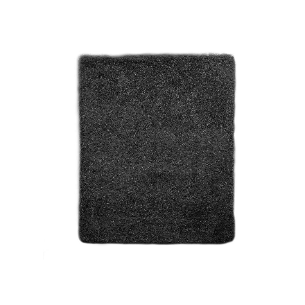 Floor Rugs Shaggy Rug Mats Shag Black