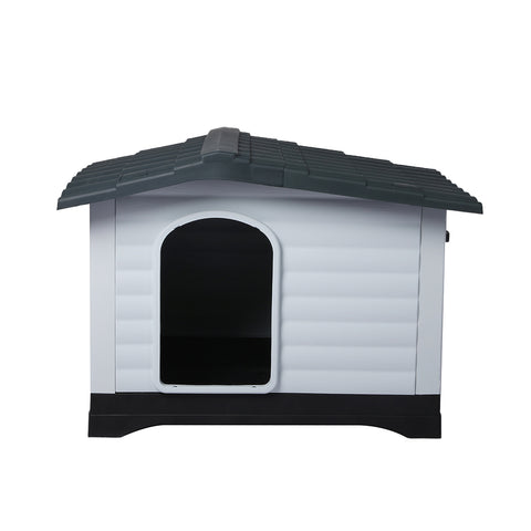 Dog Kennel Outdoor Indoor Plastic L Grey