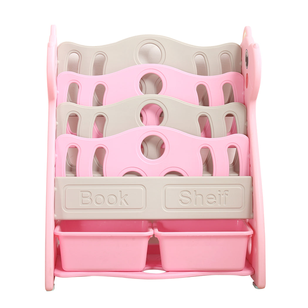 Kids Bookshelf Bookcase Magazine Pink