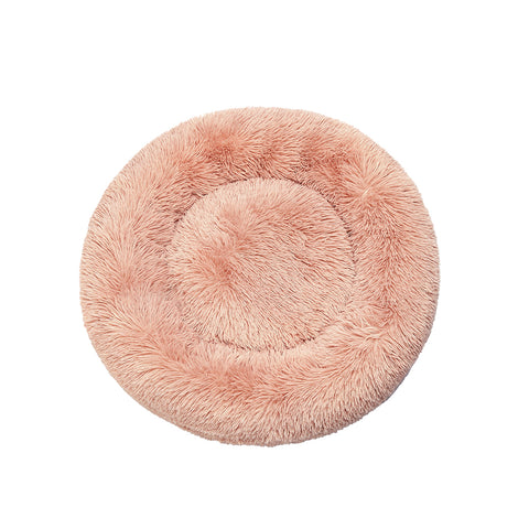 Pet Bed Cat Dog Donut Nest Calming L Pink Large