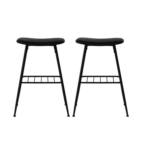 2x Bar Stools Kitchen Bar Pub Black