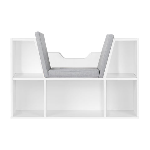 Kids Bookcase Toys Box Shelf White