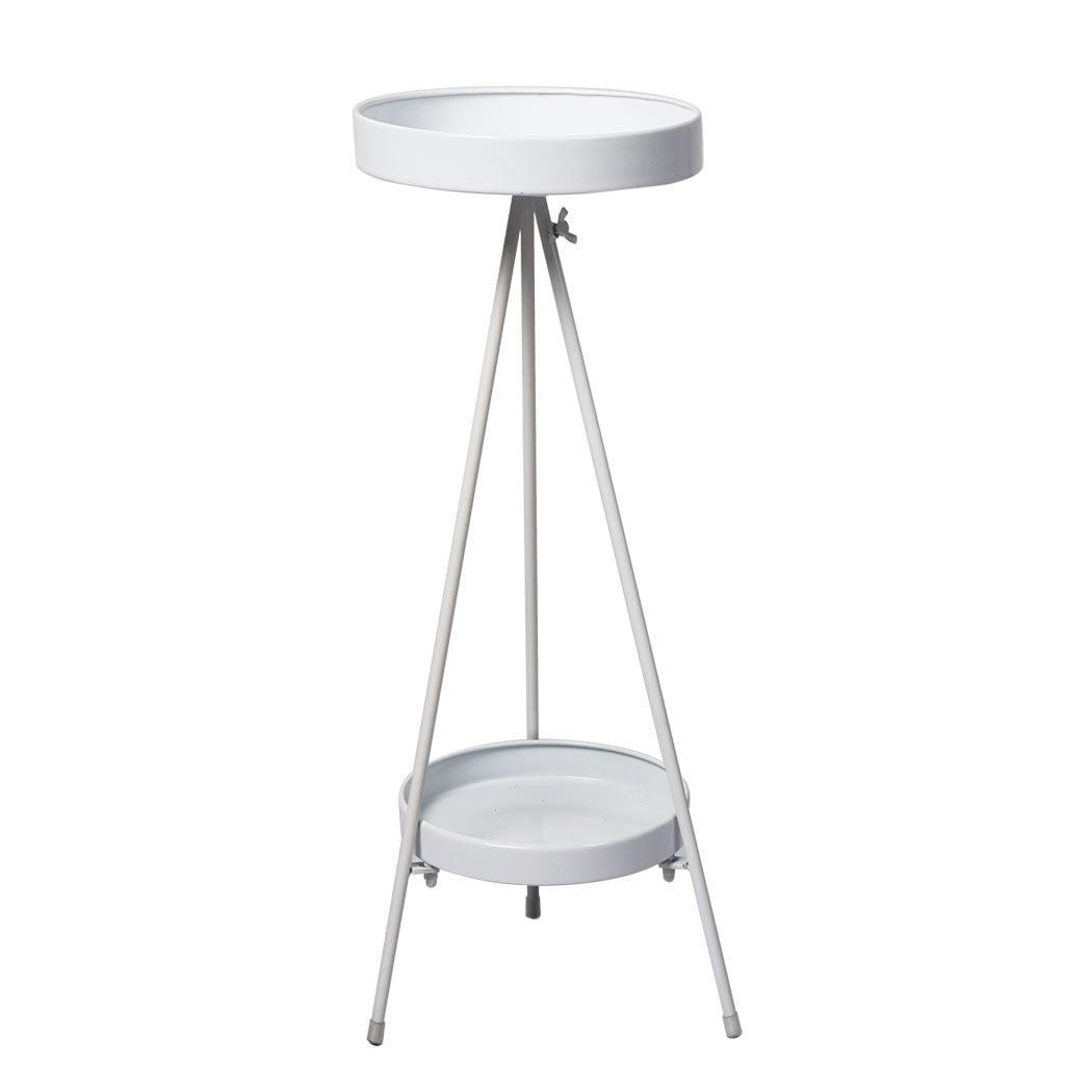 Plant Stand 2 Tiers Outdoor Indoor White Large