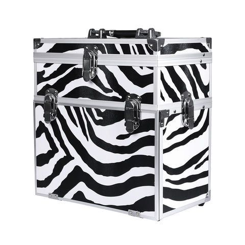 Professional Makeup Cosmetic Case Organizer Zebra