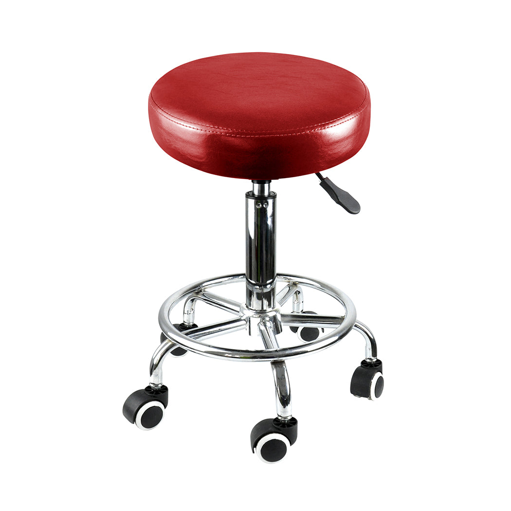 Salon Stool Swivel Barber Stools Red