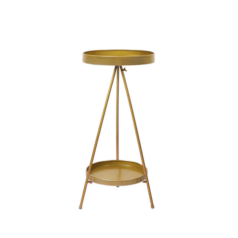 Plant Stand 2 Tiers Outdoor Indoor Gold Medium