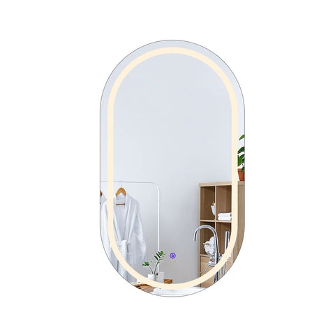 LED Wall Mirror Oval Anti-fog 60x100cm