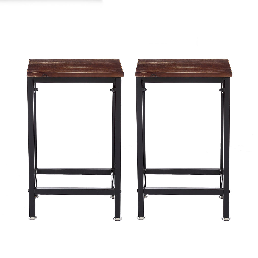 2x Industrial Bar Stools Wooden