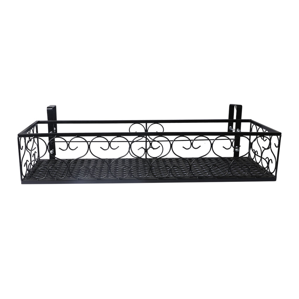 Plant Stand Outdoor Indoor Home Black Rectangle