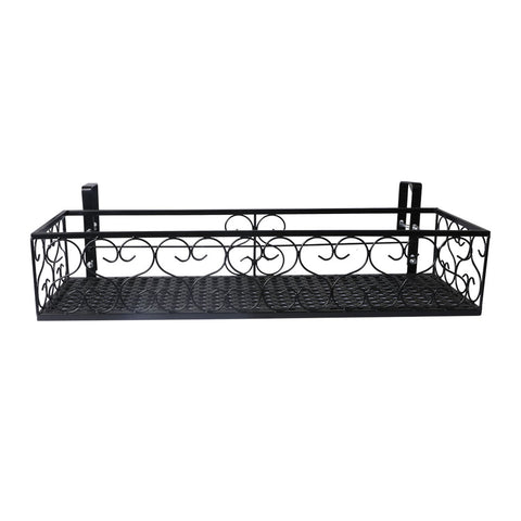 Plant Stand Outdoor Indoor Home Black Rectangle