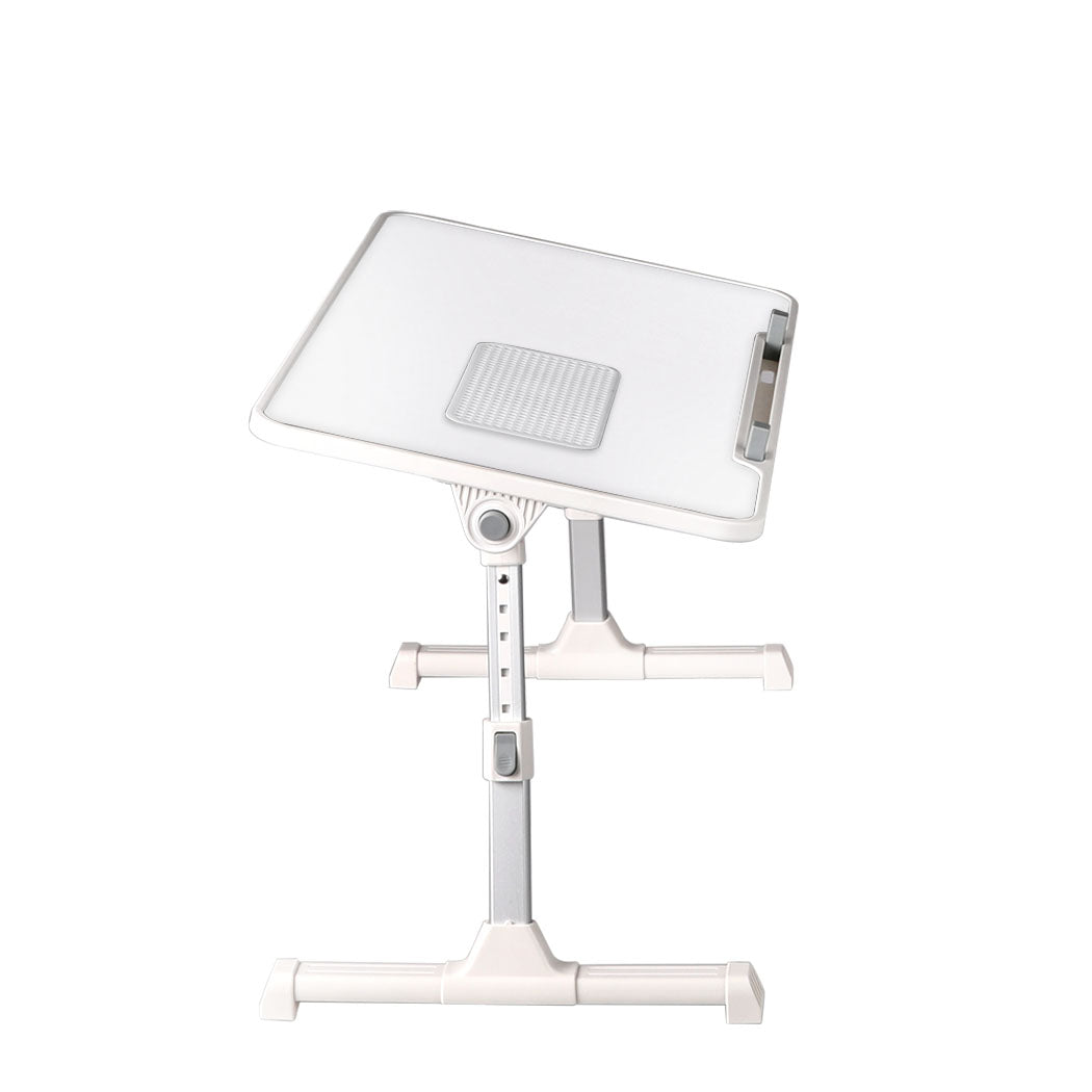 Laptop Desk Computer Stand Table White Fan Tray