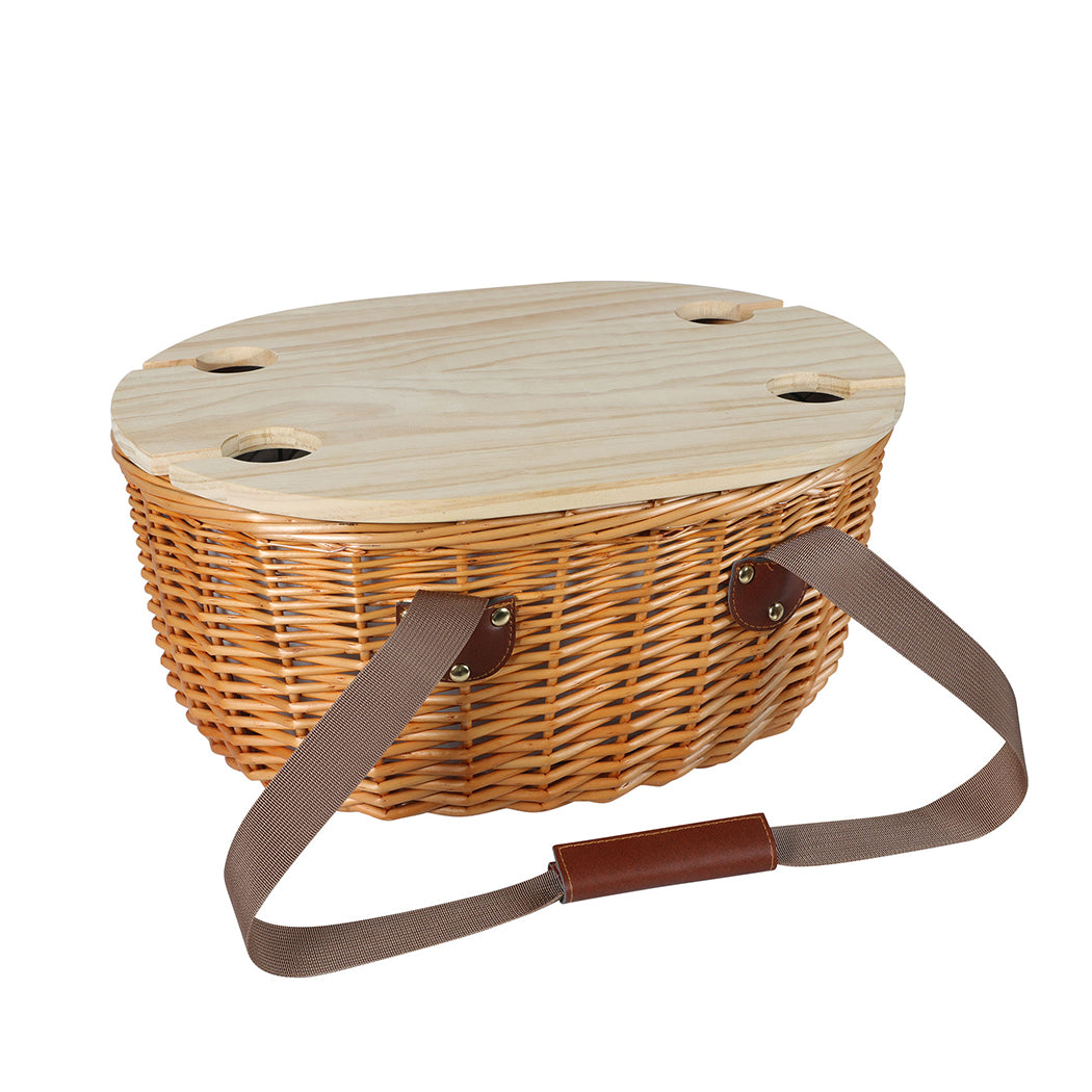 Picnic Basket Set Willow Baskets Outdoor