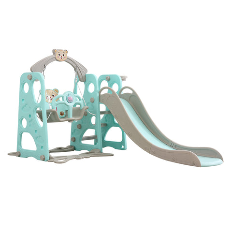 Kids Slide Swing Basketball Ring - Blue