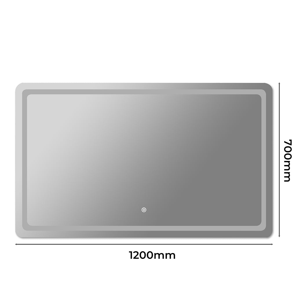 LED Wall Mirror Anti-fog Bathroom 120x70cm 70x120