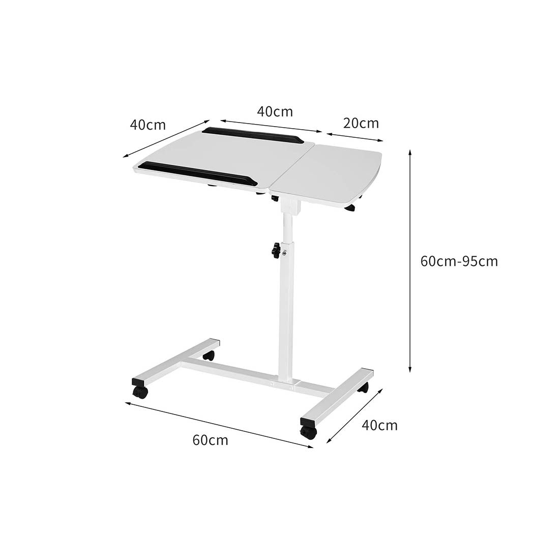 Mobile Laptop Desk Adjustable White