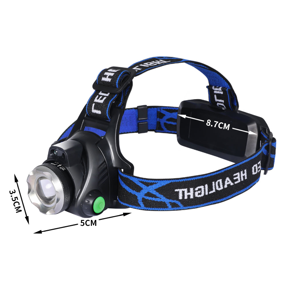 3x 500LM LED Headlamp Headlight Flashlight