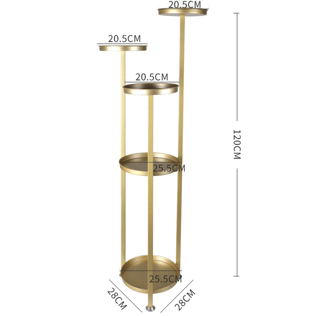 Plant Stand Outdoor Indoor Flower Gold Large