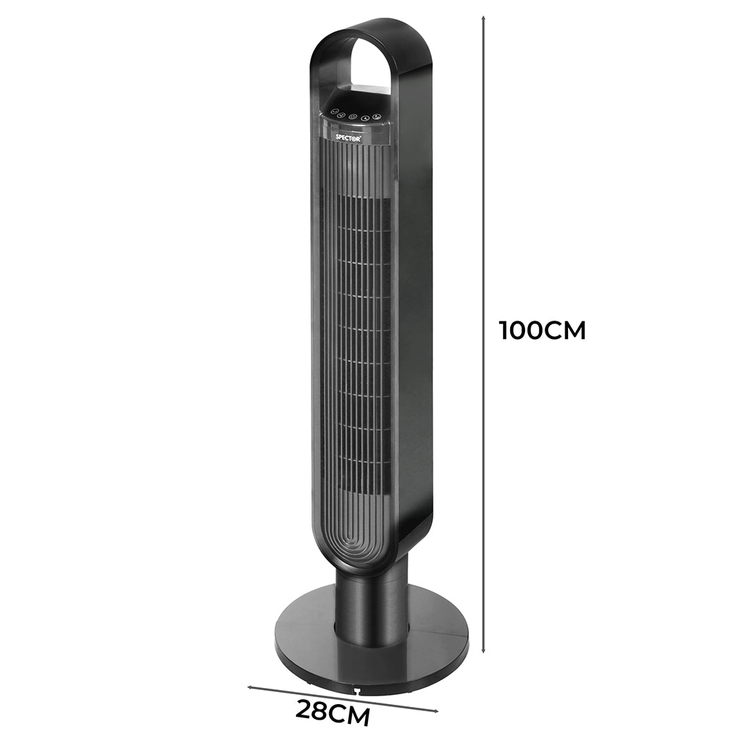 Portable Bladeless Tower Fan Black