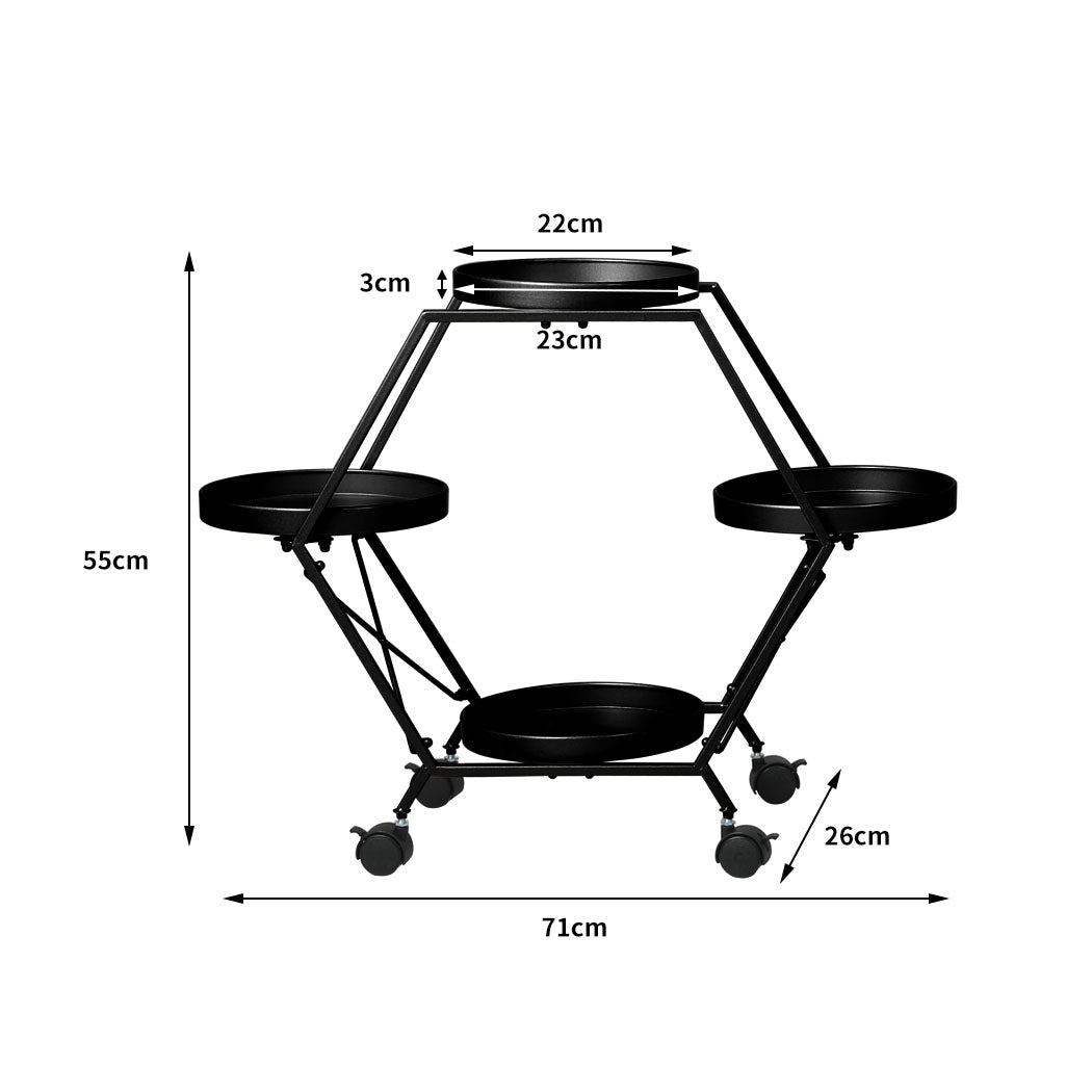 Plant Stand Garden Outdoor Indoor Black