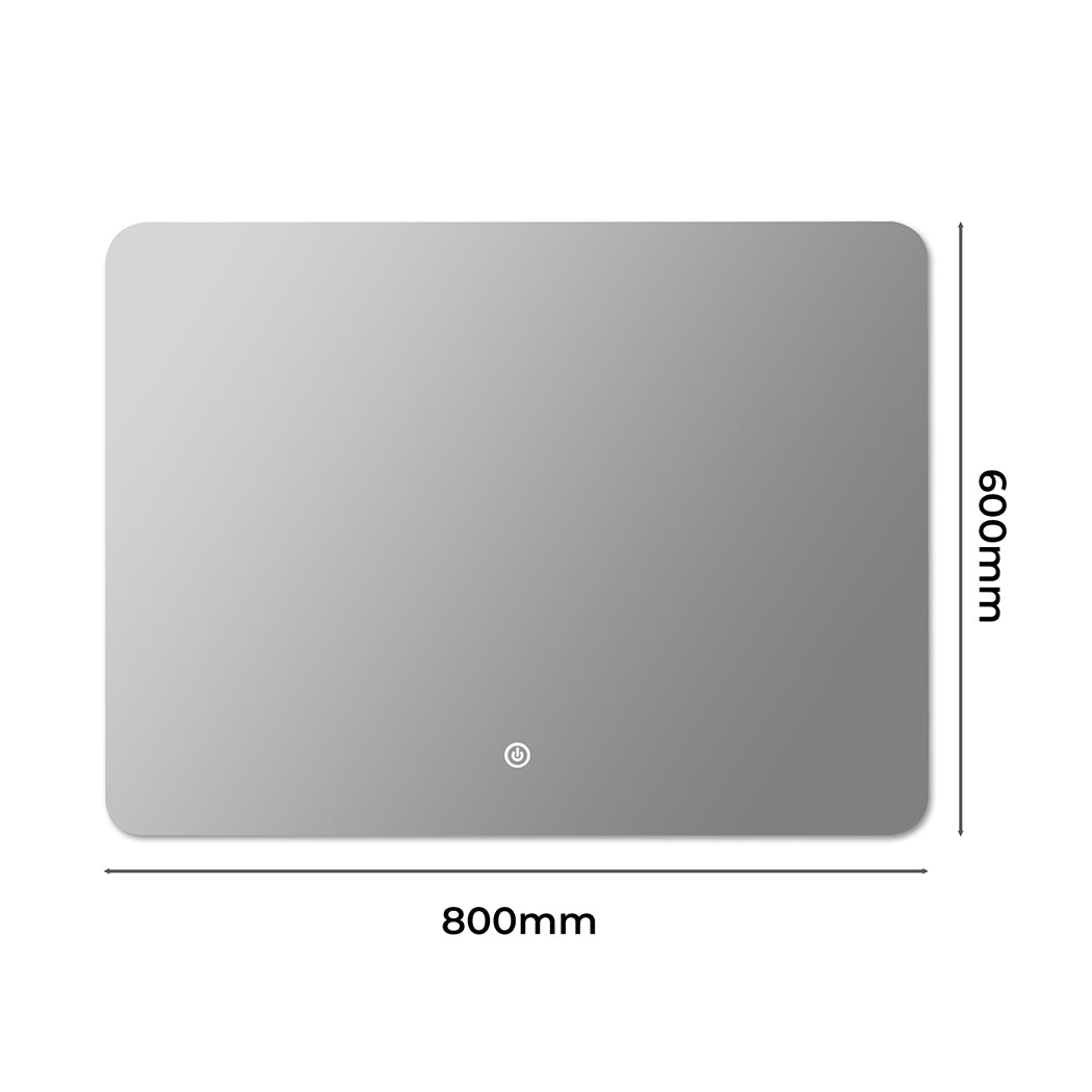 LED Wall Mirror Anti-fog Bathroom 80x60cm 60x80