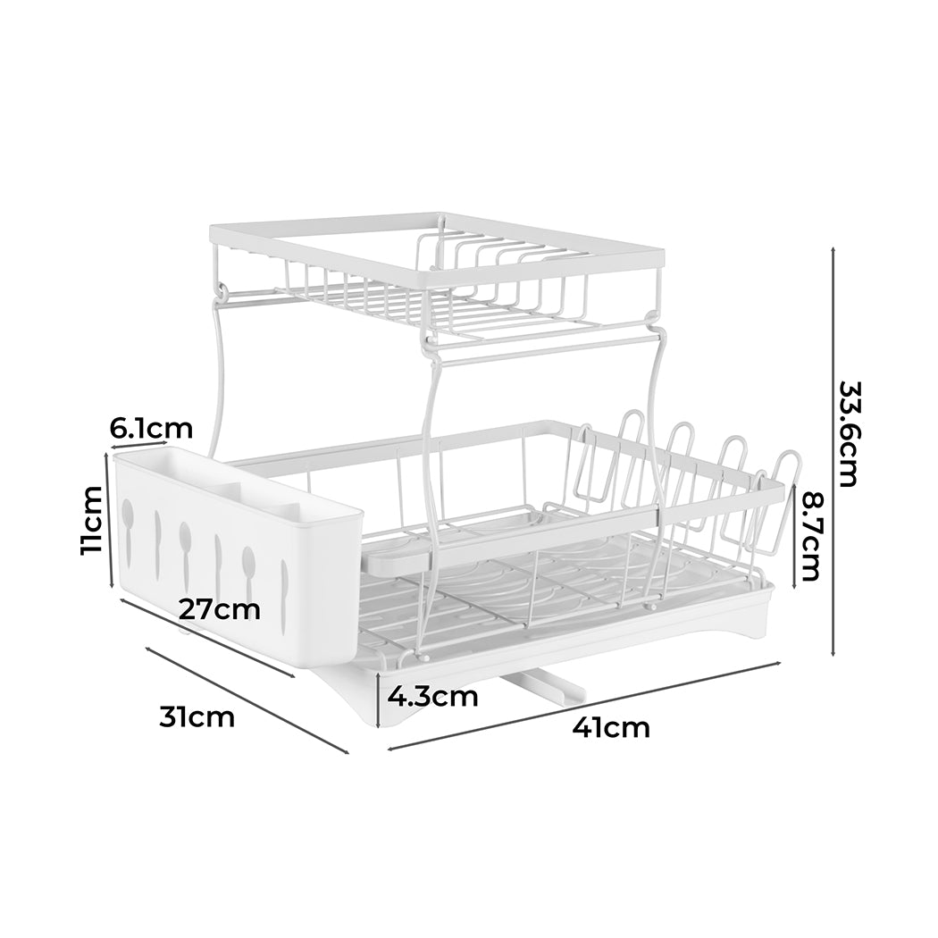 Dish Rack Drying Drainer Kitchen White