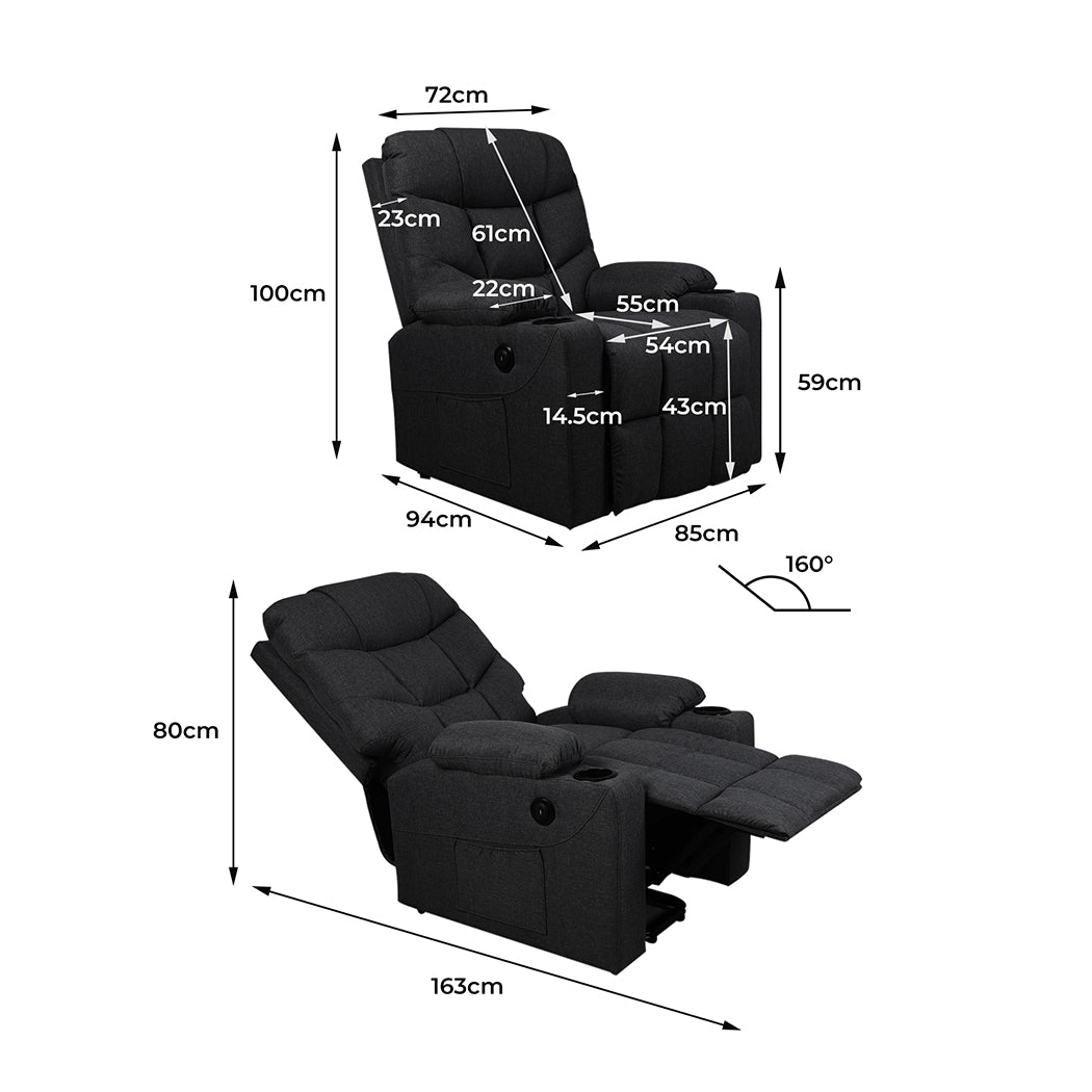 Recliner Chair Electric Lift Black