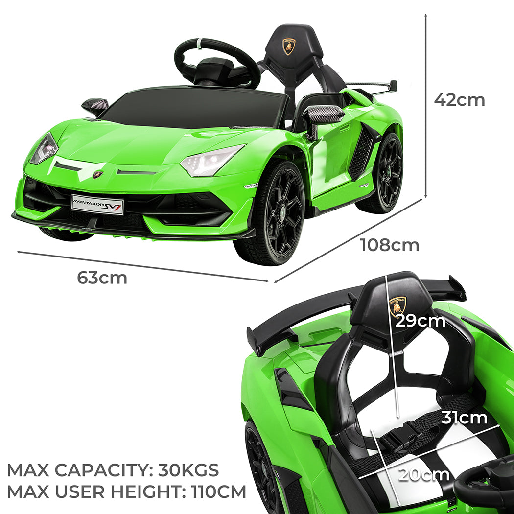 Kids Ride On Car Lamborghini SVJ Licensed Green