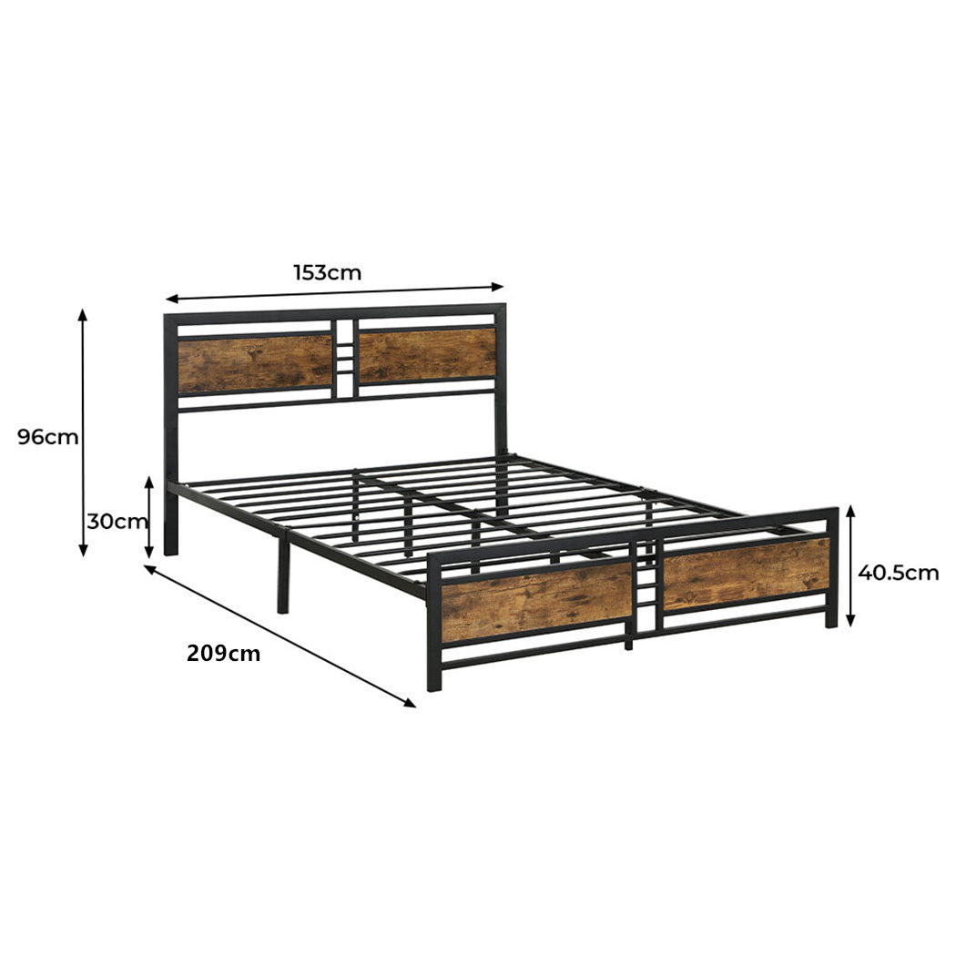 Modern Metal Bed Frame Queen Mattress