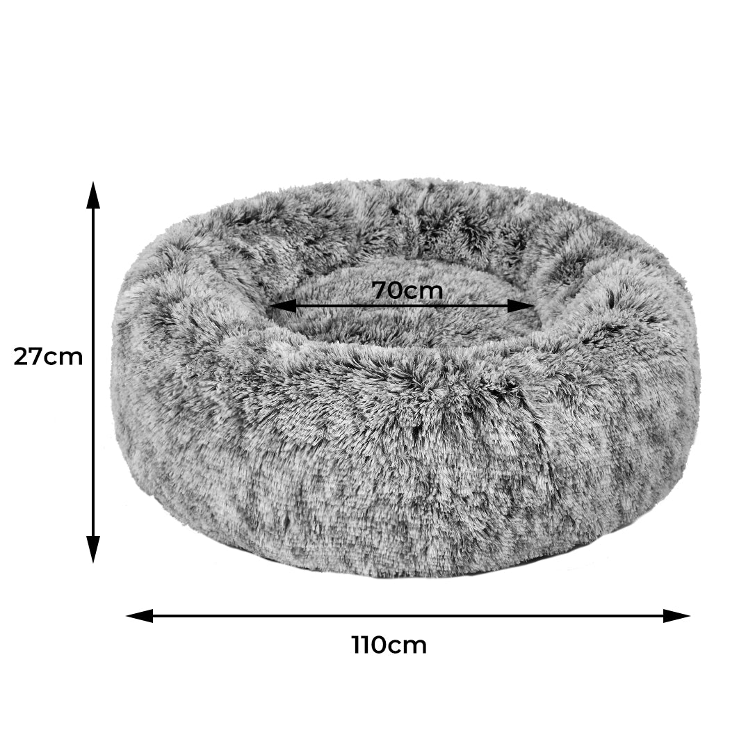 Pet Bed Cat Dog Donut Nest Calming XL Charcoal X-Large