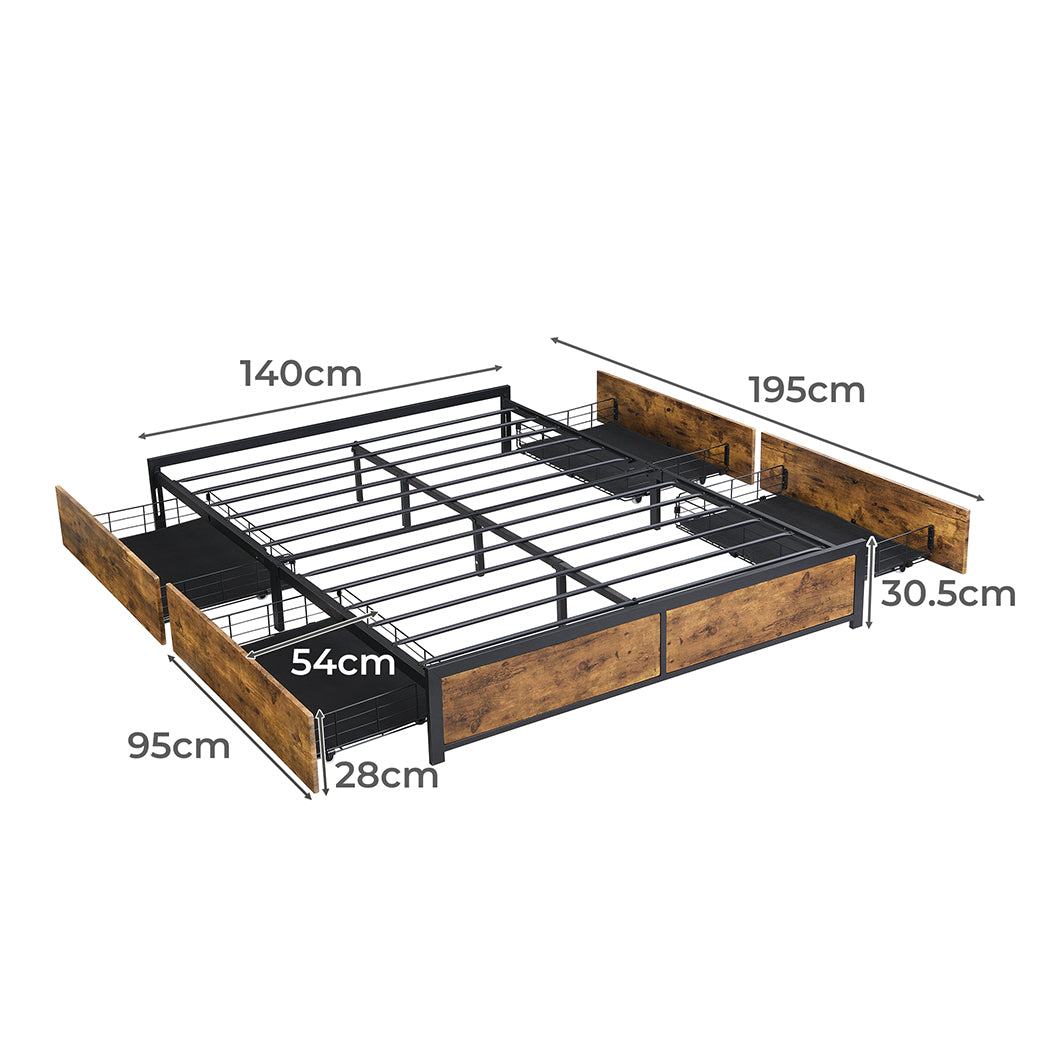 Metal Bed Frame Mattress Base Double