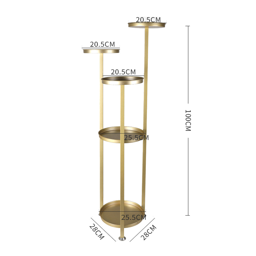 Plant Stand Outdoor Indoor Flower Gold Medium