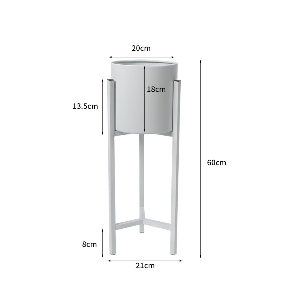 Plant Stand Garden Planter Metal White Small