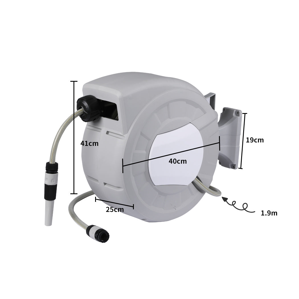 Hose Reel Retractable Water Garden Storage 20M