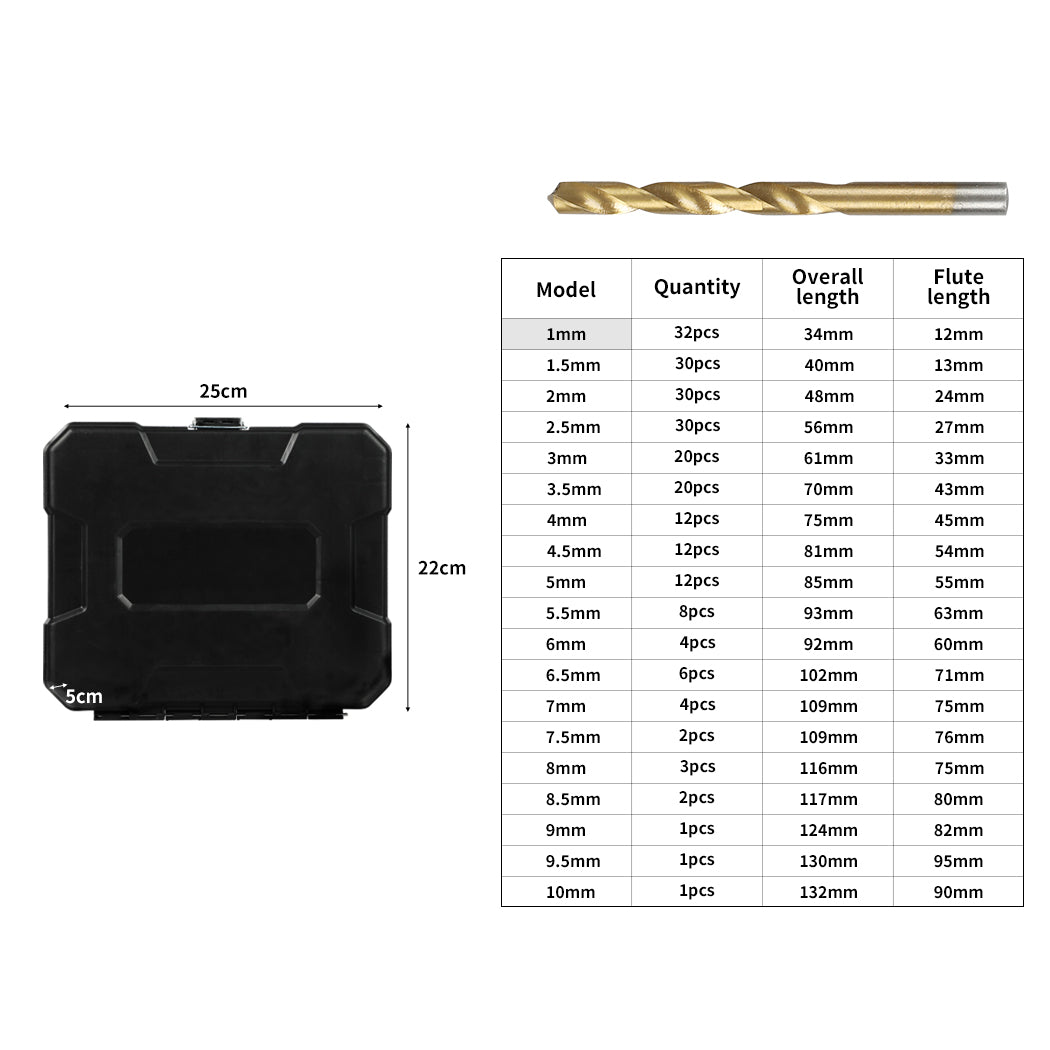 Drill Bits Set HSS 1mm-10mm