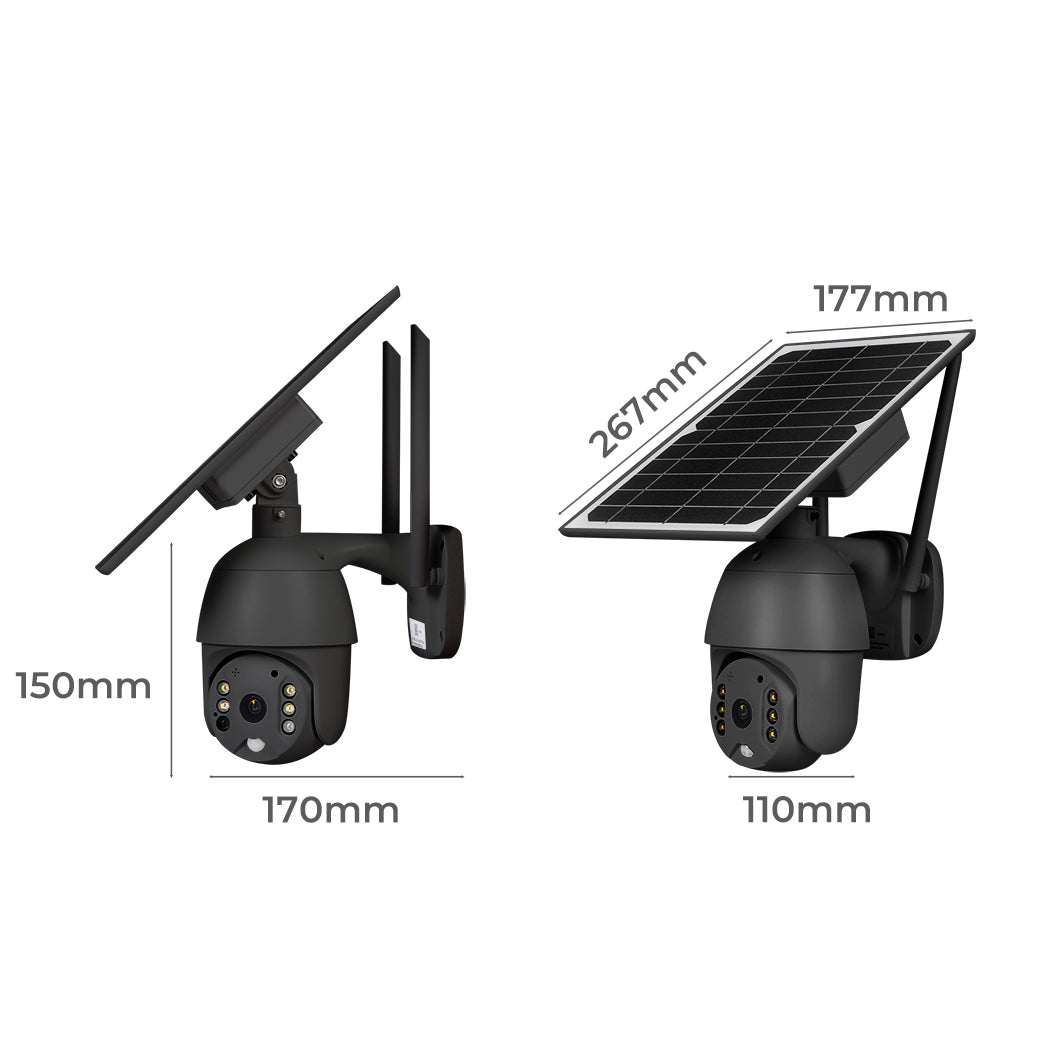 Solar Powered Security Camera Wireless Black