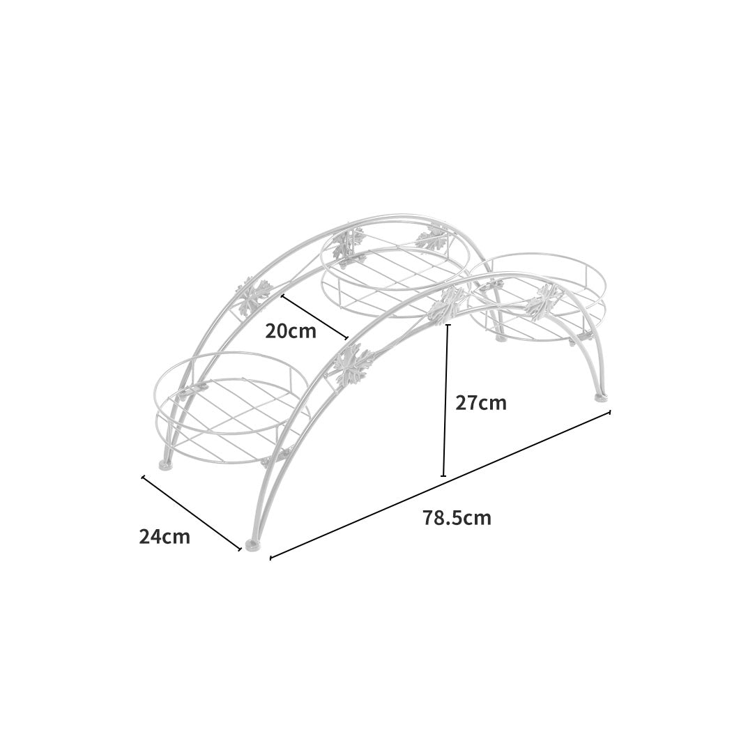 Plant Stand Outdoor Indoor Metal White