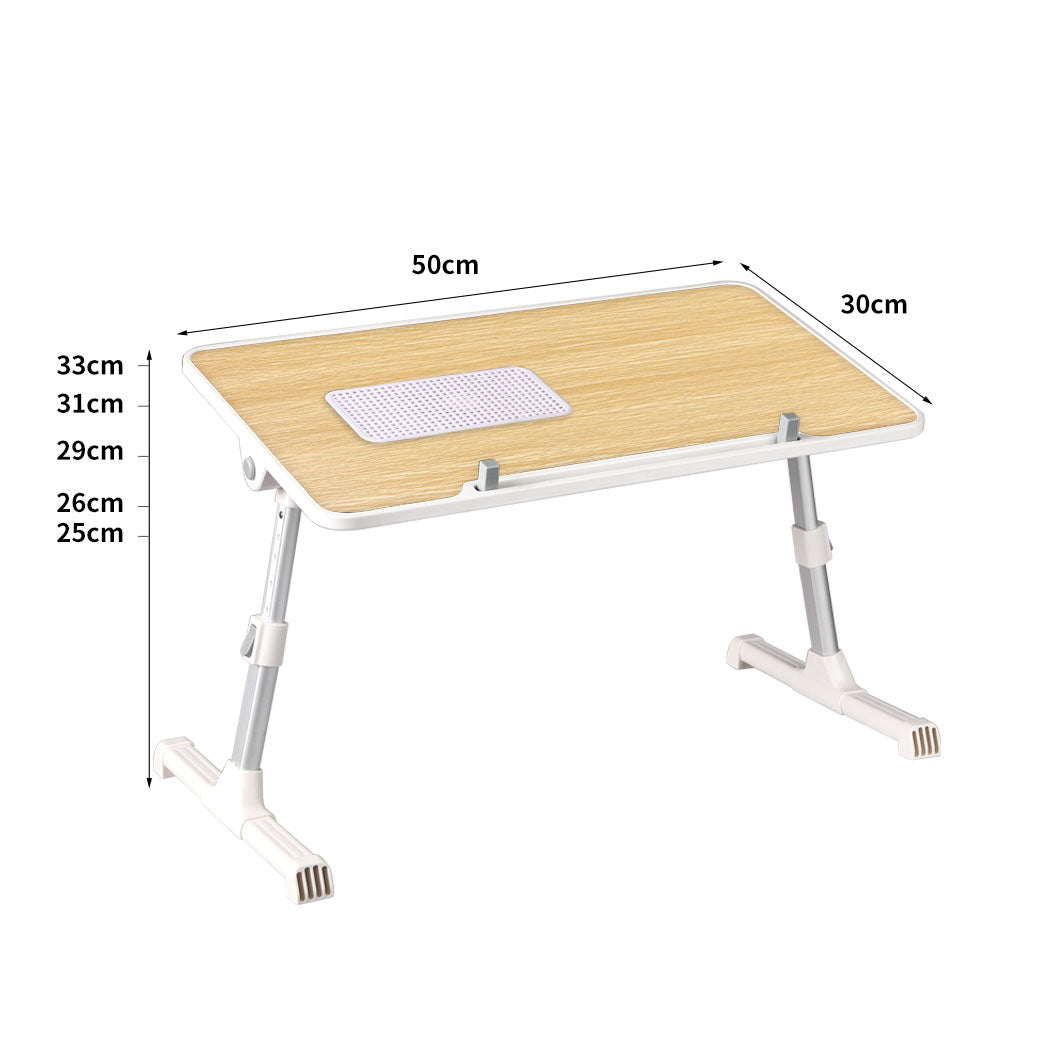 Laptop Desk Up Computer Stand Oak Fan Tray