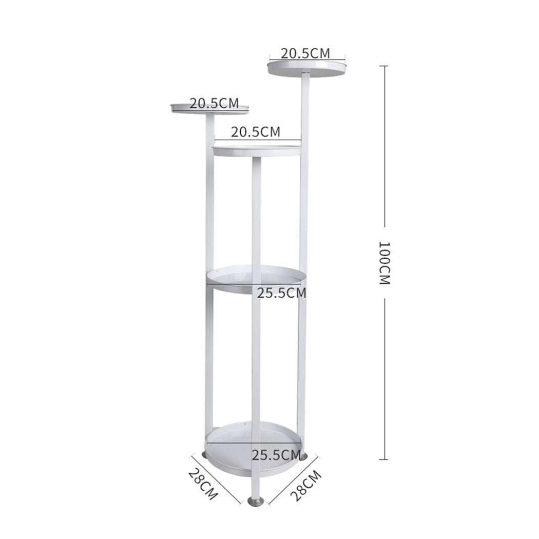 Plant Stand Outdoor Indoor Flower White Medium