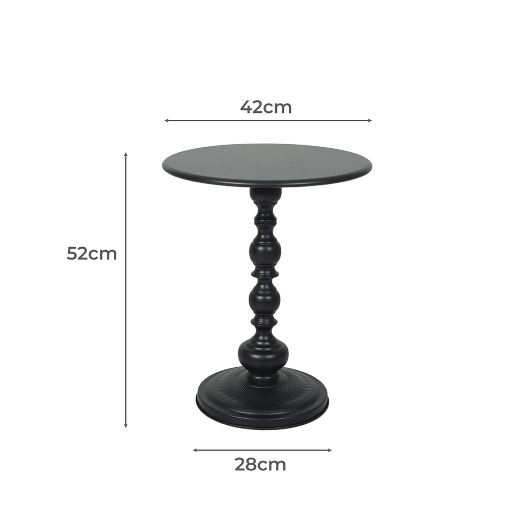 Side Table Vintage End Round Black